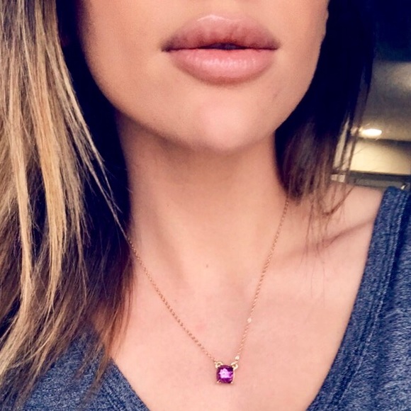 Multicolor & Gold Glitter Square Pendant Necklace - Picture 2 of 2